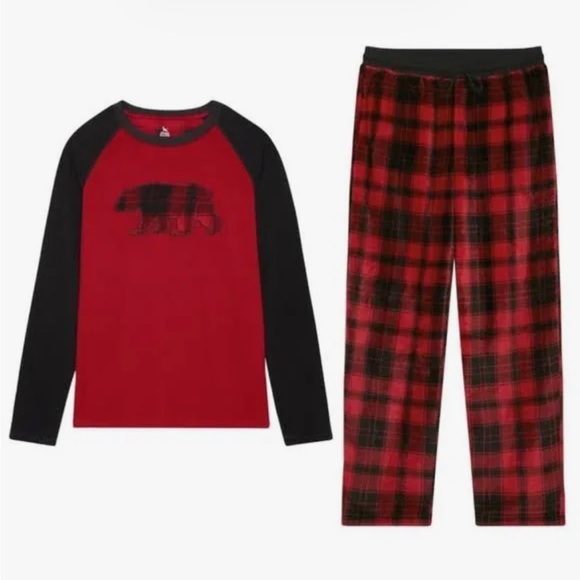 Eddie Bauer Red and Black Bear Plaid Pajama Set - Picture 7 of 7